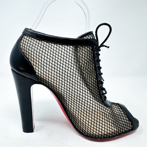Christian Louboutin Nikita Mesh & Leather Ankle Booties Size 36 - Picture 10 of 12